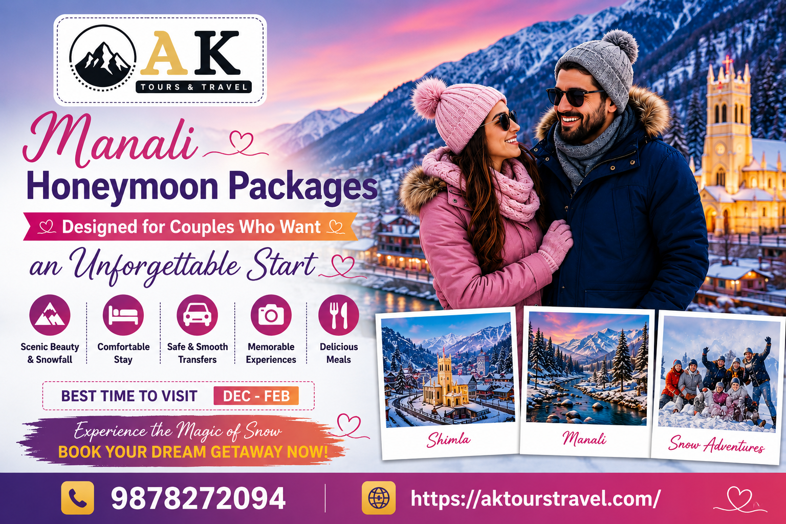 Manali Honeymoon Packages Designed for Couples Who Want an Unforgettable Start